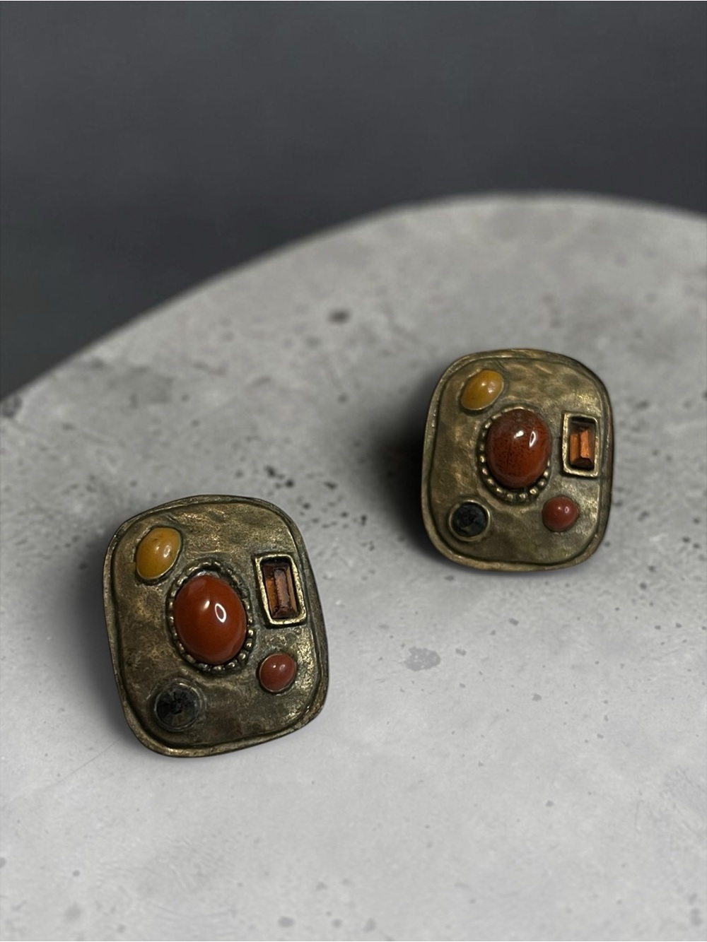 Chico’s Bronze Tone Crystal Stud Earrings